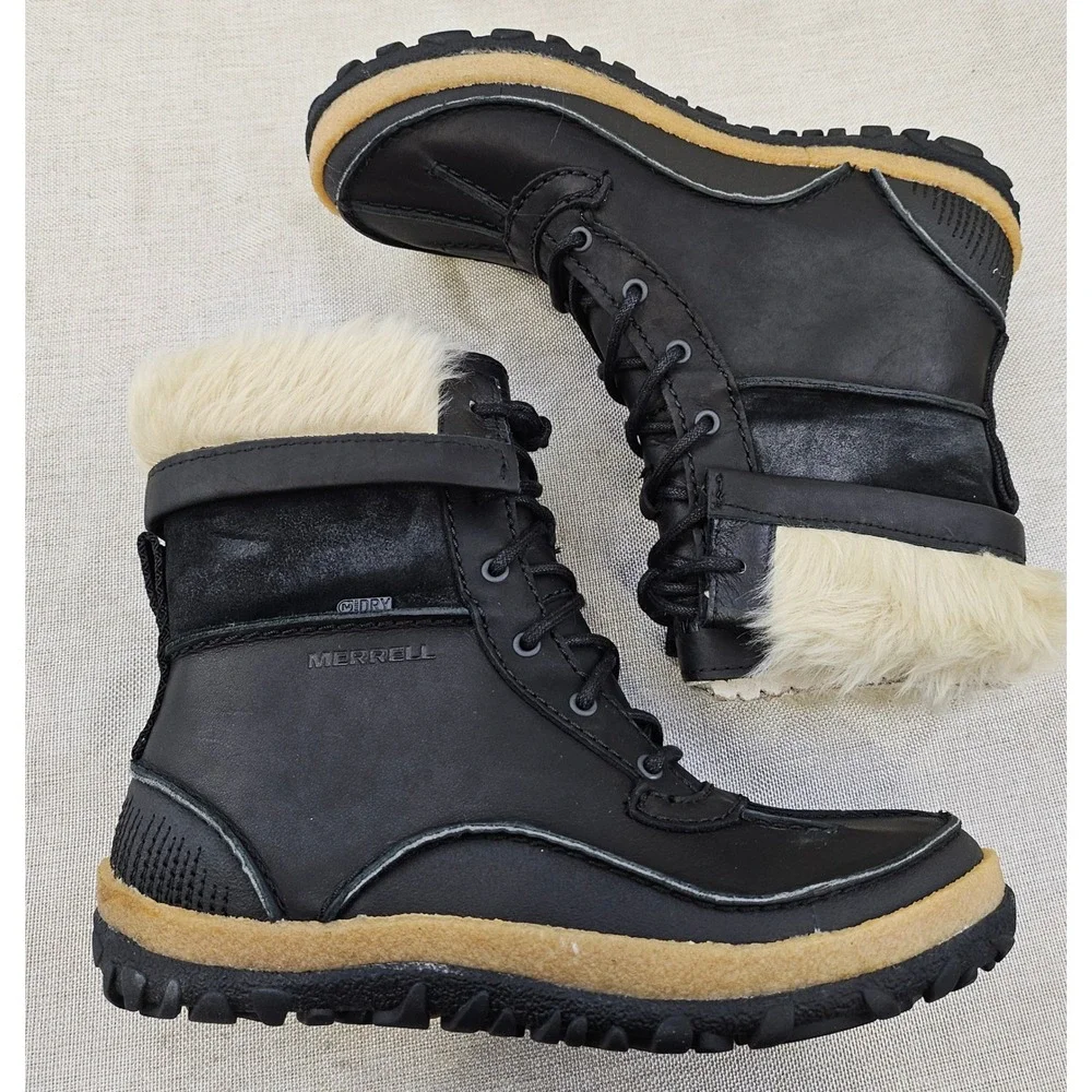 Merrell Tremblant Mid Polar Waterproof Black Duck Boots 200 Gram Womens 5.5